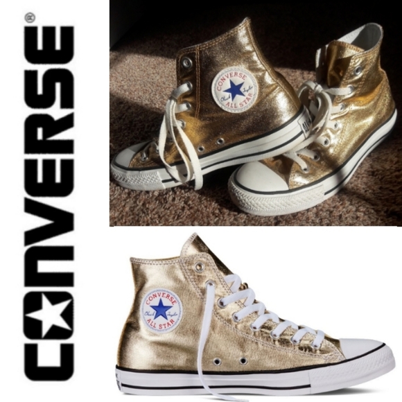Converse Shoes - Gold Converse High Top - Chuck Taylors - All Star